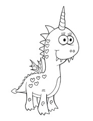 Cute Monster Dragon Vector Illustration Art