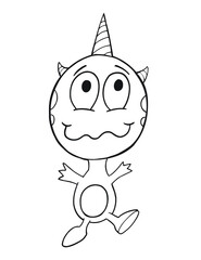 Cute Monster Coloring Page Vector Illustration Art