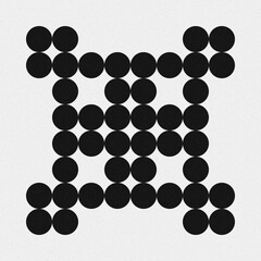 Abstract Cross Pattern Dots Logo generative computational art illustration