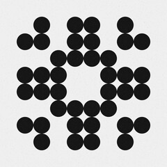 Abstract Cross Pattern Dots Logo generative computational art illustration