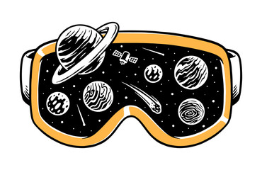Universe in my goggles illustration