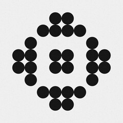 Abstract Cross Pattern Dots Logo generative computational art illustration