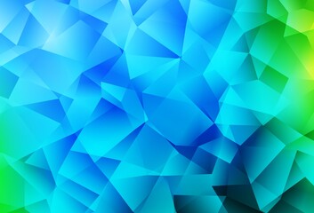 Obraz premium Light Blue, Green vector triangle mosaic texture.