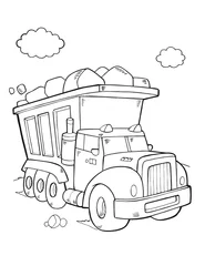 Peel and stick wall murals Cartoon draw Cute Constriction Truck Coloring Book Page Vector Illustration Art