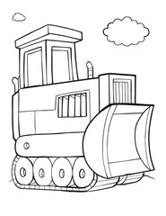 Cute Tough Construction Bulldozer Vector Illustration Art