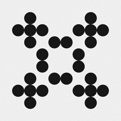 Abstract Cross Pattern Dots Logo generative computational art illustration