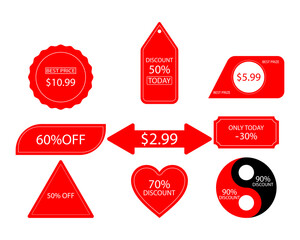 collection of different price tags