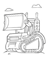 Bulldozer Construction Vector Illustration Art