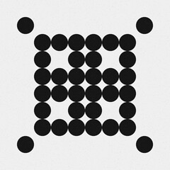 Abstract Cross Pattern Dots Logo generative computational art illustration