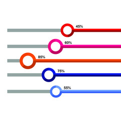 Obraz premium colorful loading with percentages, upload, download