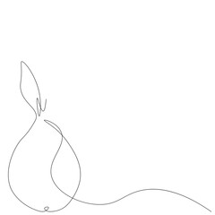Pear fruit. One line drawing. Vector illustration