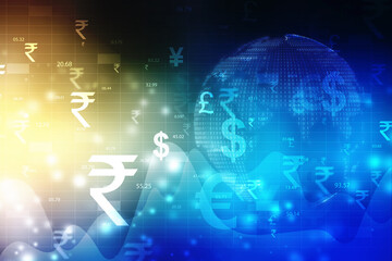 Money transfer. Global Currency. Stock Exchange, Financial Background. Stock market concept