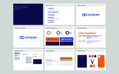 Corporate identity template set. Brand book design.