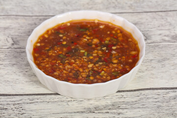 Thai style spicy chilli sauce
