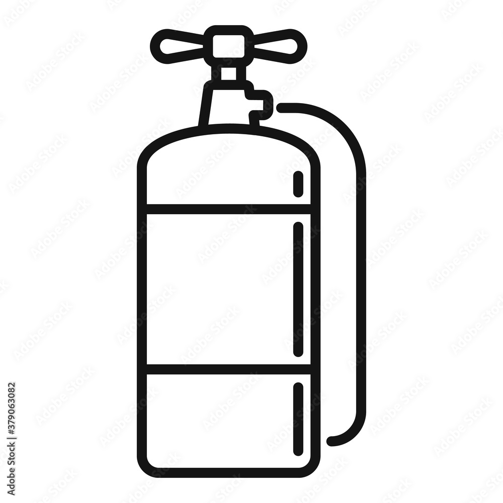 Poster fire extinguisher security icon. outline fire extinguisher security vector icon for web design isola