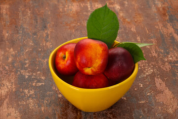 Sweet tasty ripe few nectarines