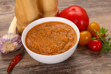 Famous Spanish gazpacho tomato soup