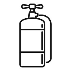 Fire extinguisher security icon. Outline fire extinguisher security vector icon for web design isolated on white background