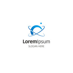 Vector planet logo design template on white