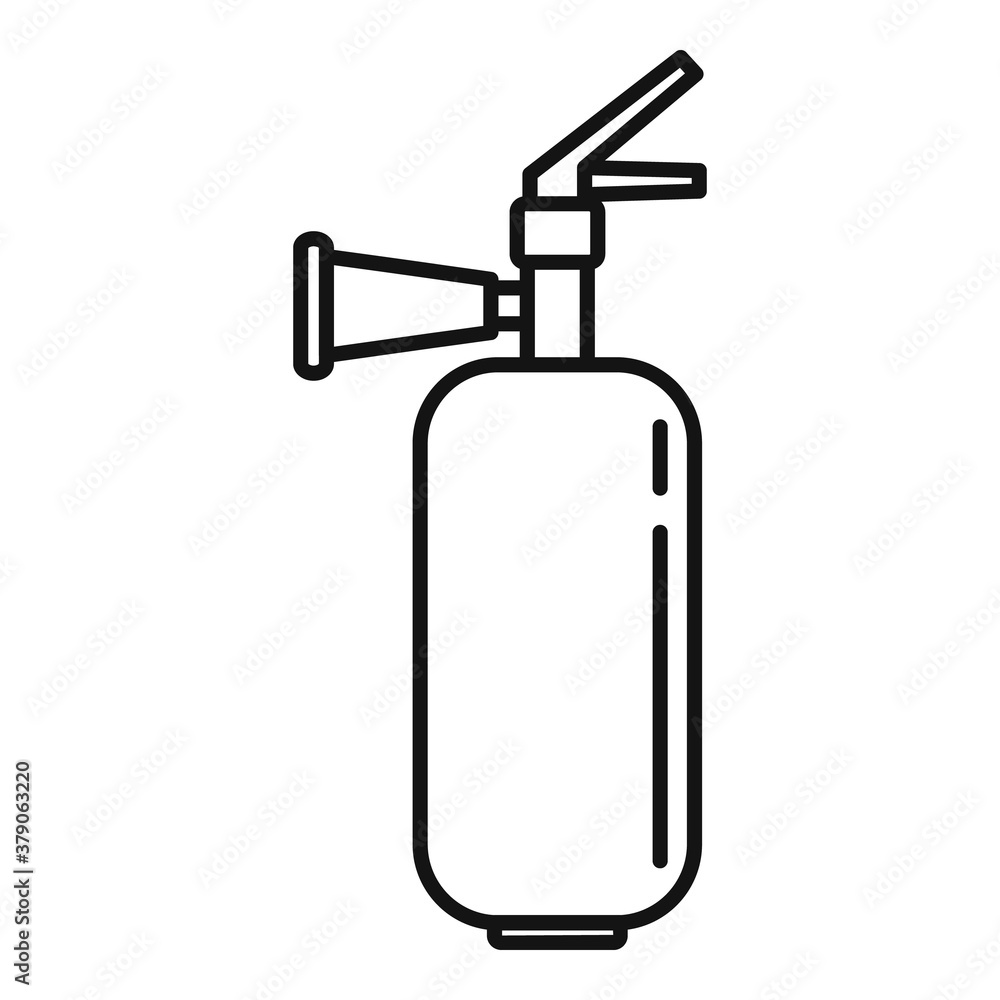Poster fire extinguisher help icon. outline fire extinguisher help vector icon for web design isolated on w