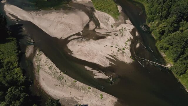Beautiful Environmental Aerial Background of Forest River Nature Pattern