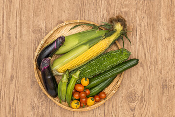 夏野菜の集合写真　Group photo of summer vegetables