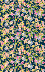  Abstract modern flower pattern with leaves.pattern with confetti