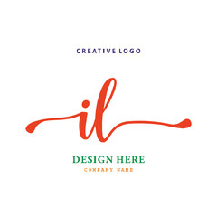 IL lettering logo, simple, elegant, easy to understand and authoritative