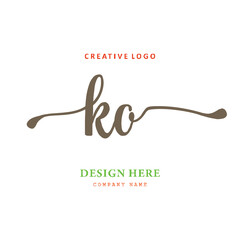 KO typeface logo, simple, elegant, easy to understand and authoritative
