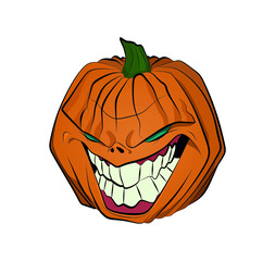 Cartoon of autumn pumpkin vector icon for web design.