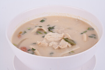 Coconut milk soup with chicken