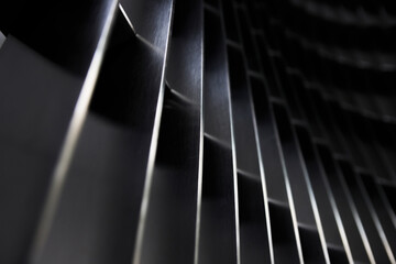 A black and white grill close up, abstract patterns