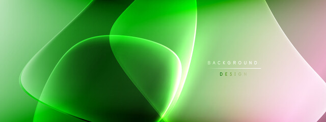 Vector abstract background - liquid bubble shapes on fluid gradient with shadows and light effects. Shiny design template for text