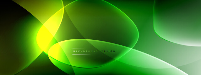 Vector abstract background - liquid bubble shapes on fluid gradient with shadows and light effects. Shiny design template for text