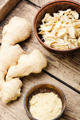 Ginger root and ginger powder