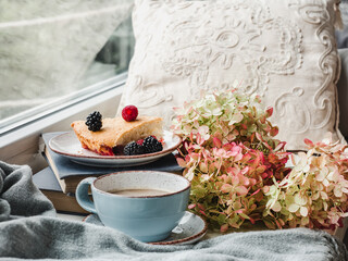 Fresh, fragrant homemade pastries. Close-up, side view. Tasty and healthy eating concept