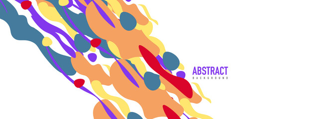 Trendy liquid style shapes abstract design, dynamic vector background for placards, brochures, posters, web landing pages, covers or banners