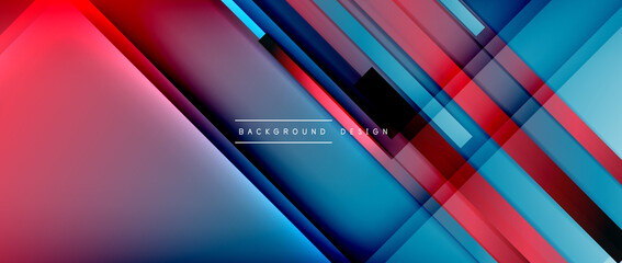 Obraz premium Dynamic lines on fluid color gradient. Trendy geometric abstract background for your text, logo or graphics