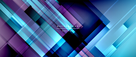 Dynamic lines on fluid color gradient. Trendy geometric abstract background for your text, logo or graphics