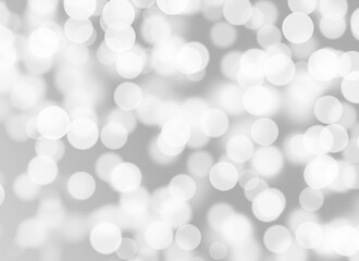 White bokeh light on gray color background.