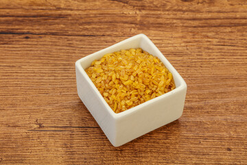 Vegetarian cuisine - dry bulgur for cooking
