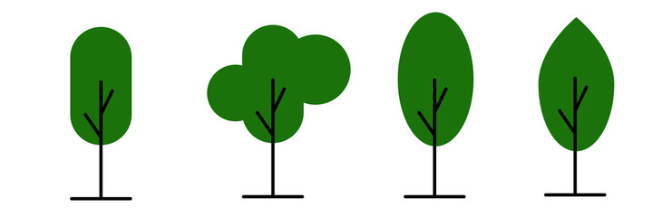 Collection of trees illustrations. Can be used to illustrate any nature 