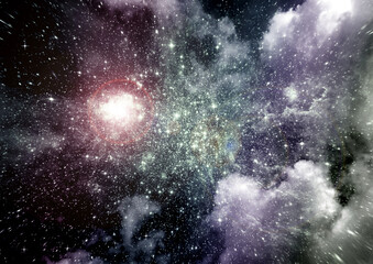 galaxy in a free space. 3D rendering