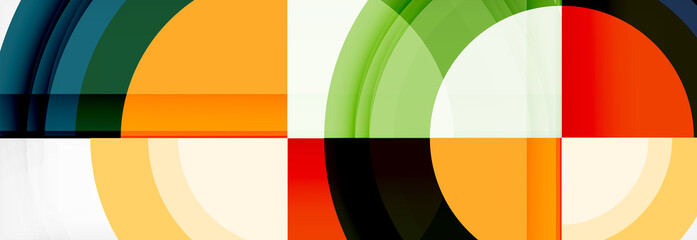 Obraz premium Round shapes, triangles and circles. Modern abstract background