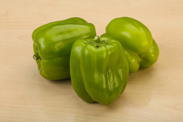 Green sweet bell pepper heap