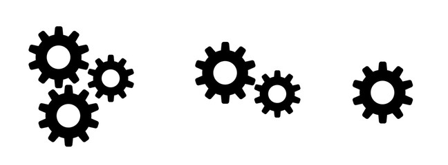 Gear symbol sign isolated on white background.