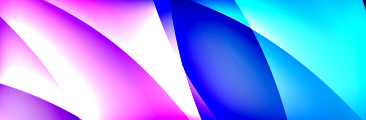 Fluid gradient neon color waves, vector abstract background