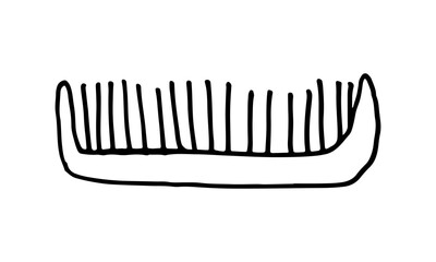 Hand drawn grooming tools. Vector illustration of hairdresser accessories. Barber shop, pet service. Combs isolated on white background.