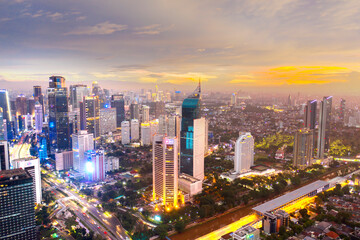 Fototapeta na wymiar Scenery of Jakarta city during Covid-19 pandemic