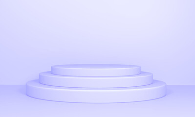 Pedestal Podium blue background. minimal studio, display of product design